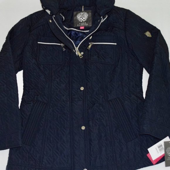 NEW Vince Camuto Quilted Navy Blue Jacket - Small - Picture 3 of 13